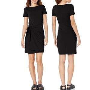 Club Monaco Women's Twansia Side Tie Ponte T-Shirt Dress - Black - Medium
